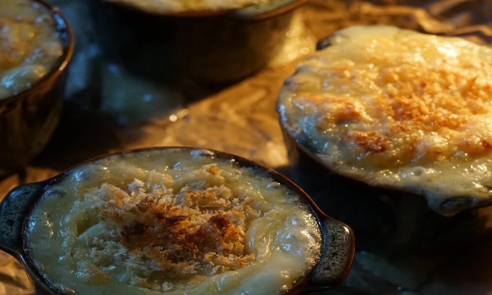 Roasted Broccoli and Cauliflower in Quickes Cheddar Cheese Sauce