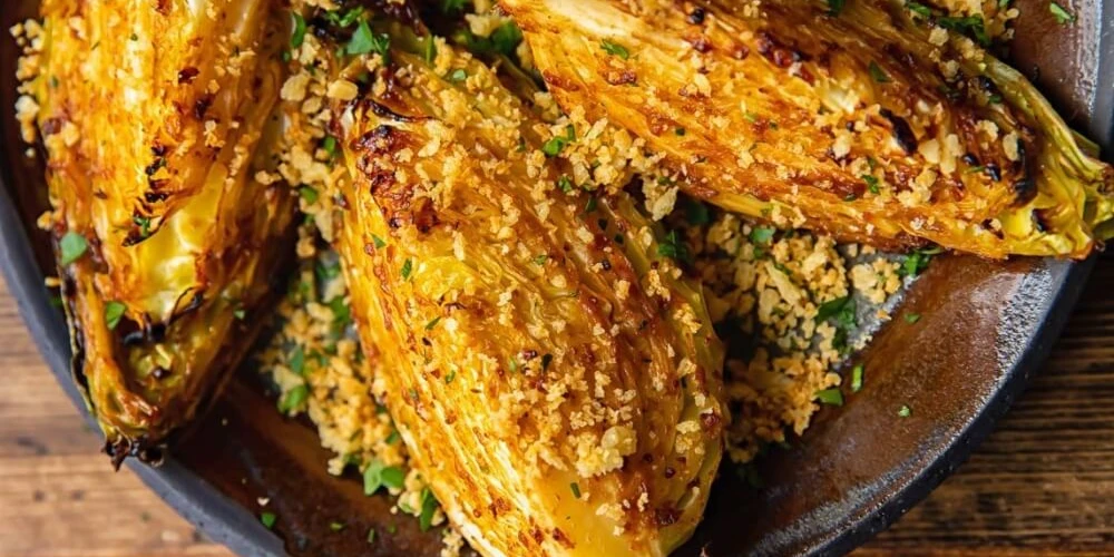 CHARRED HISPI CABBAGE WITH CHILLI MISO BUTTER
