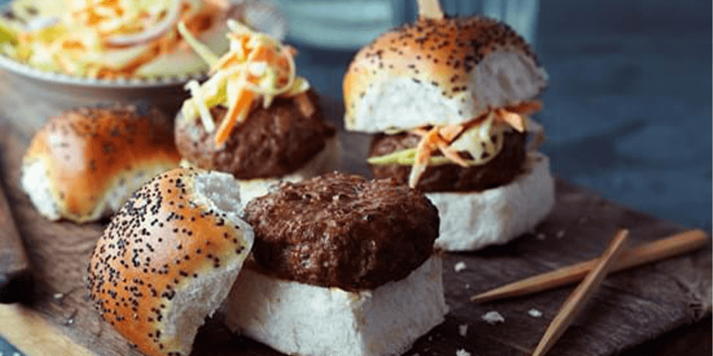 Piquant Mini Burgers with Apple and Chilli 'Slaw