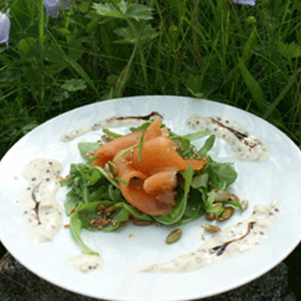 PEAT -SMOKE ROASTED SALMON & TOASTED SEED SALAD Image 1