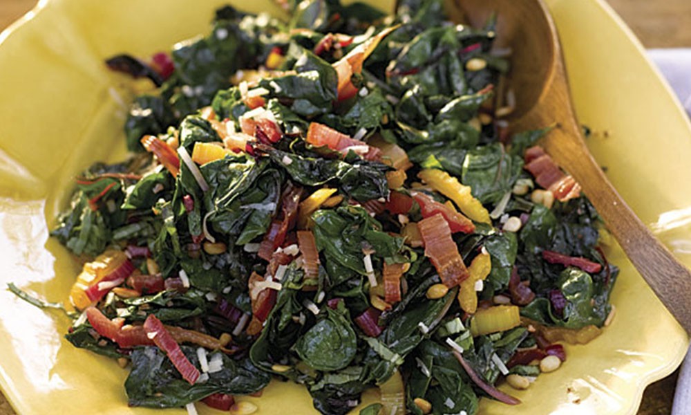 Rainbow Chard, with Pine Nuts, Parmesan, Basil & Parsley Image 2