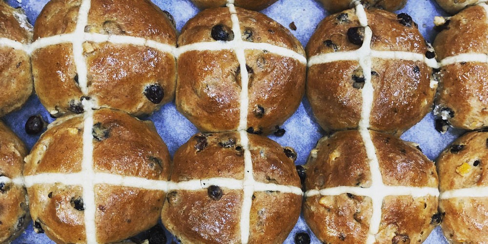 Hot Cross Bun Bread & Butter Pudding