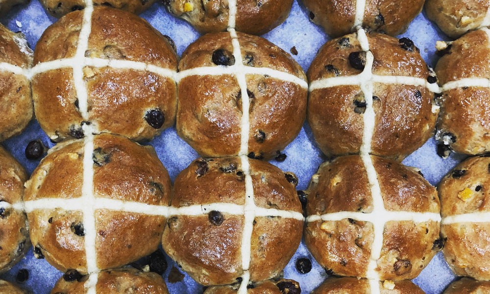 Hot Cross Bun Bread & Butter Pudding