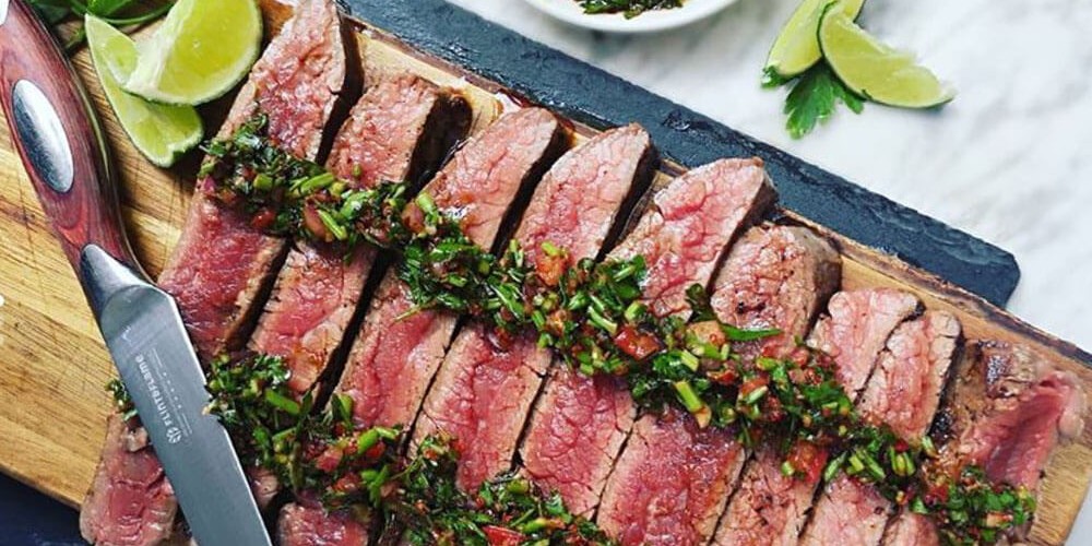 Seared Skirt Steak with Chimichurri Sauce