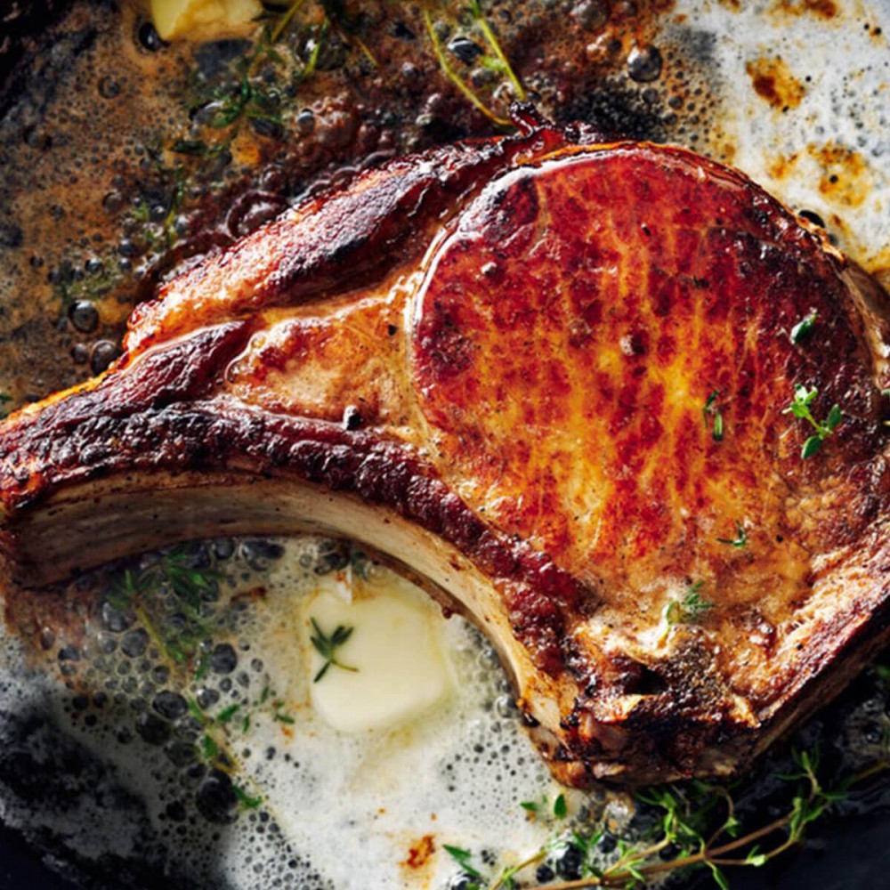 Pork Chops with Rhubarb & Grains Image 1