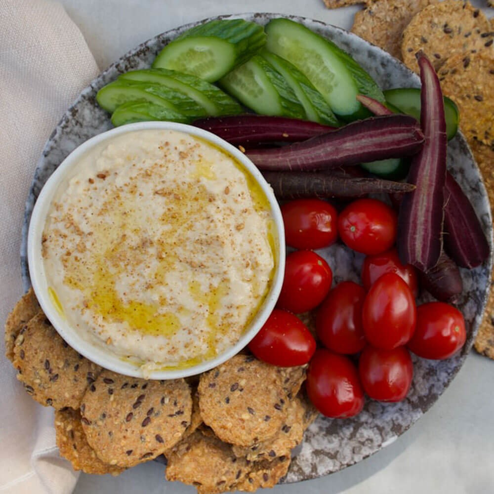 Caramelised Onion Ful Nabed with Smoked Quinoa Crackers Image 1