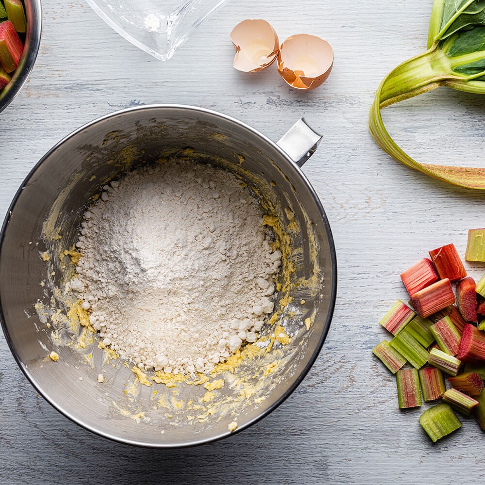 Rhubarb & Ginger Cake with Fava Bean Flour Image 1