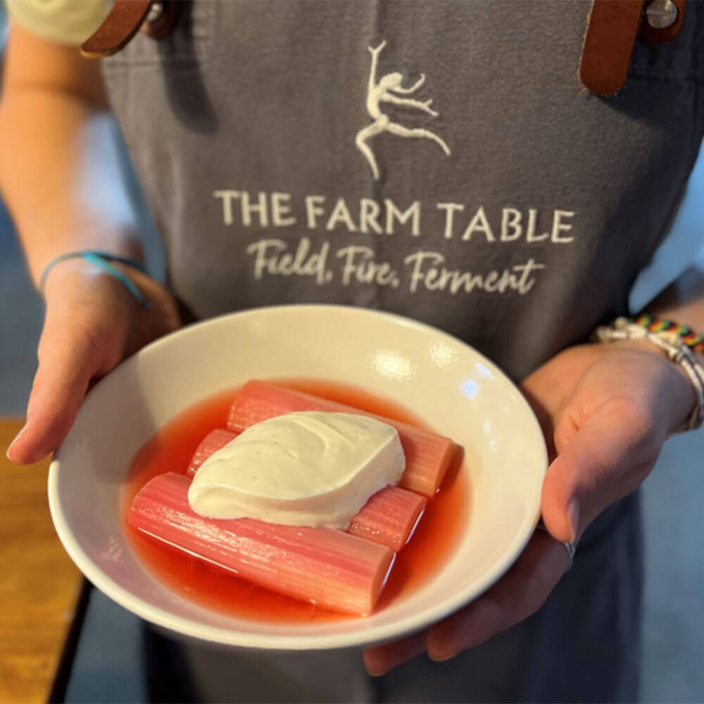 Poached Forced Rhubarb with Vanilla Yoghurt Image 1