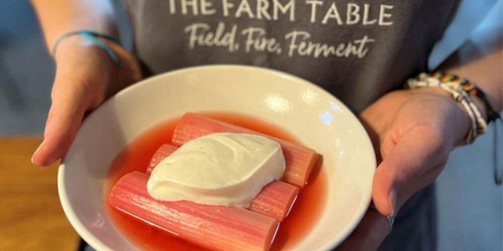 The Farm Table Poached Forced Rhubarb with Vanilla Yoghurt