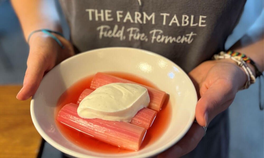 Poached Forced Rhubarb with Vanilla Yoghurt Image 2