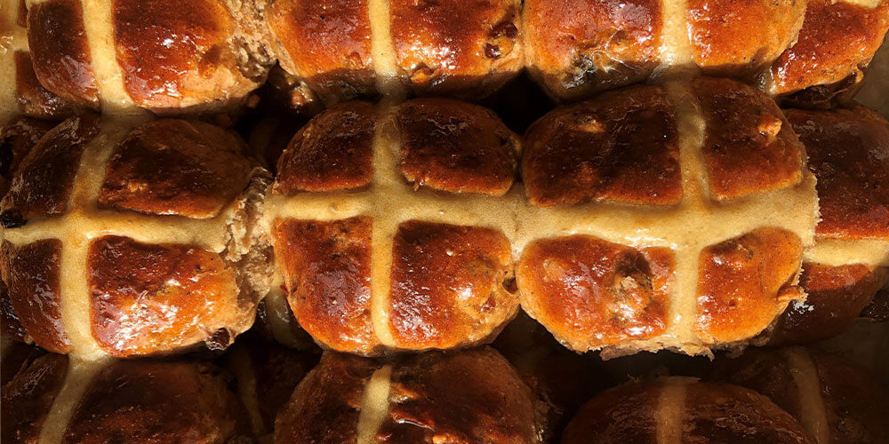 Hot Cross Bun Bread & Butter Pudding
