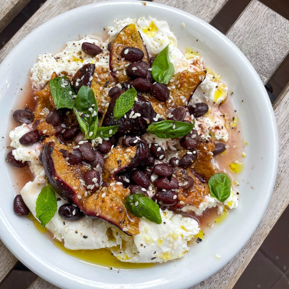 Roasted Figs, Black Beans and Burrata Image 1