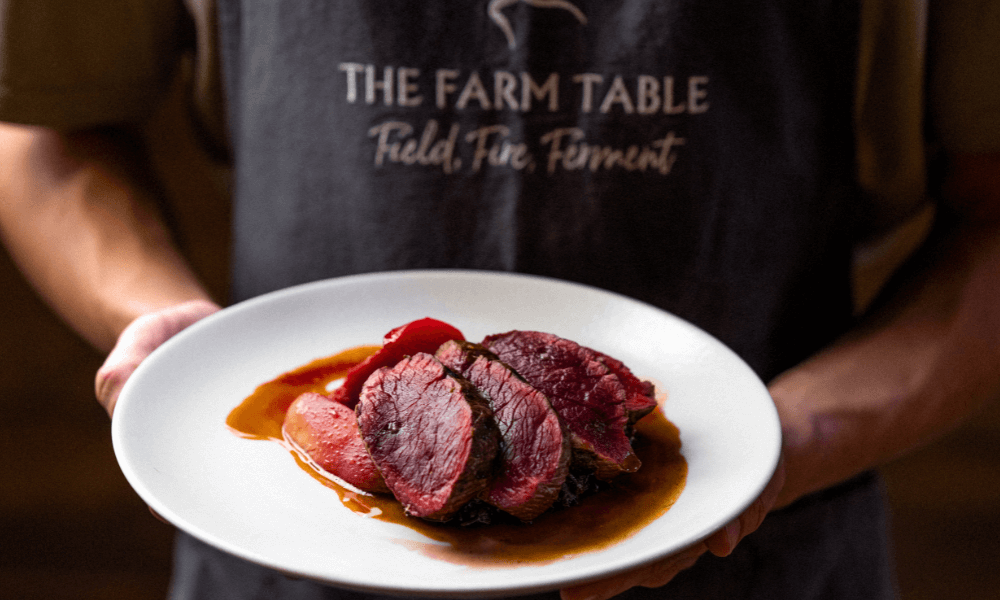 Grilled Powderham Venison Loin with Garlic-Fried French Runner Beans with a  Gooseberry and Mustard Chutney Image 2